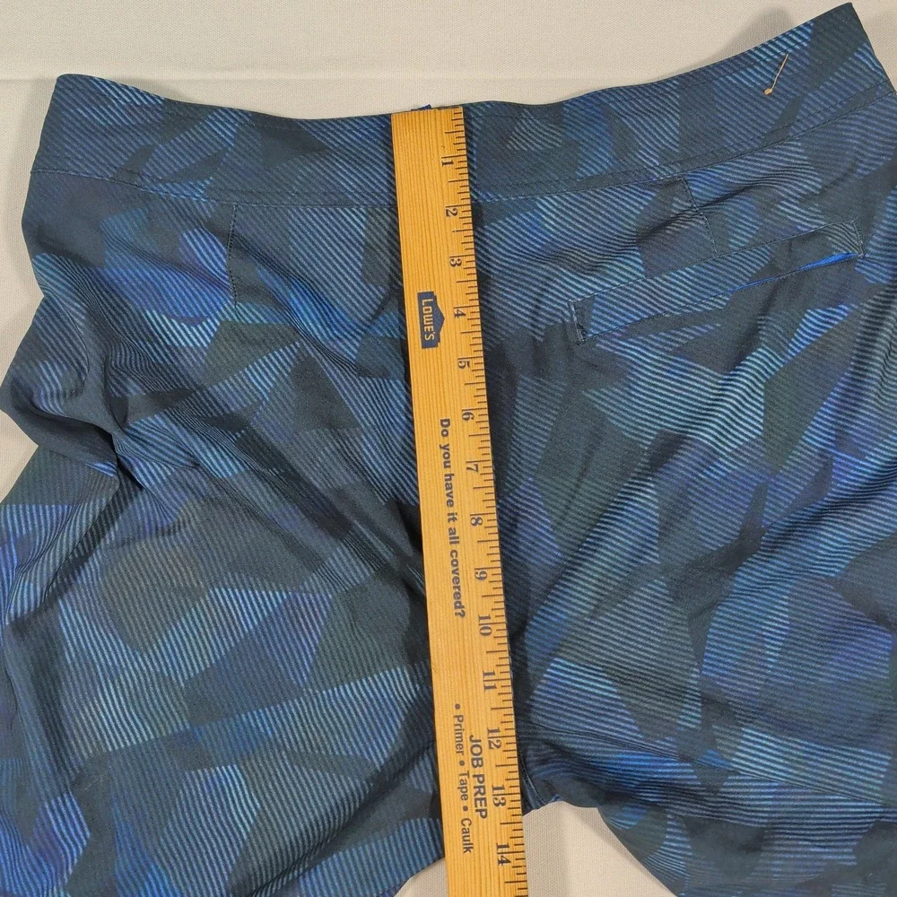 Prana Board Shorts Mens 32 Blue Geometric Abstract Quick Dry UPF 50+ Swim Trunks